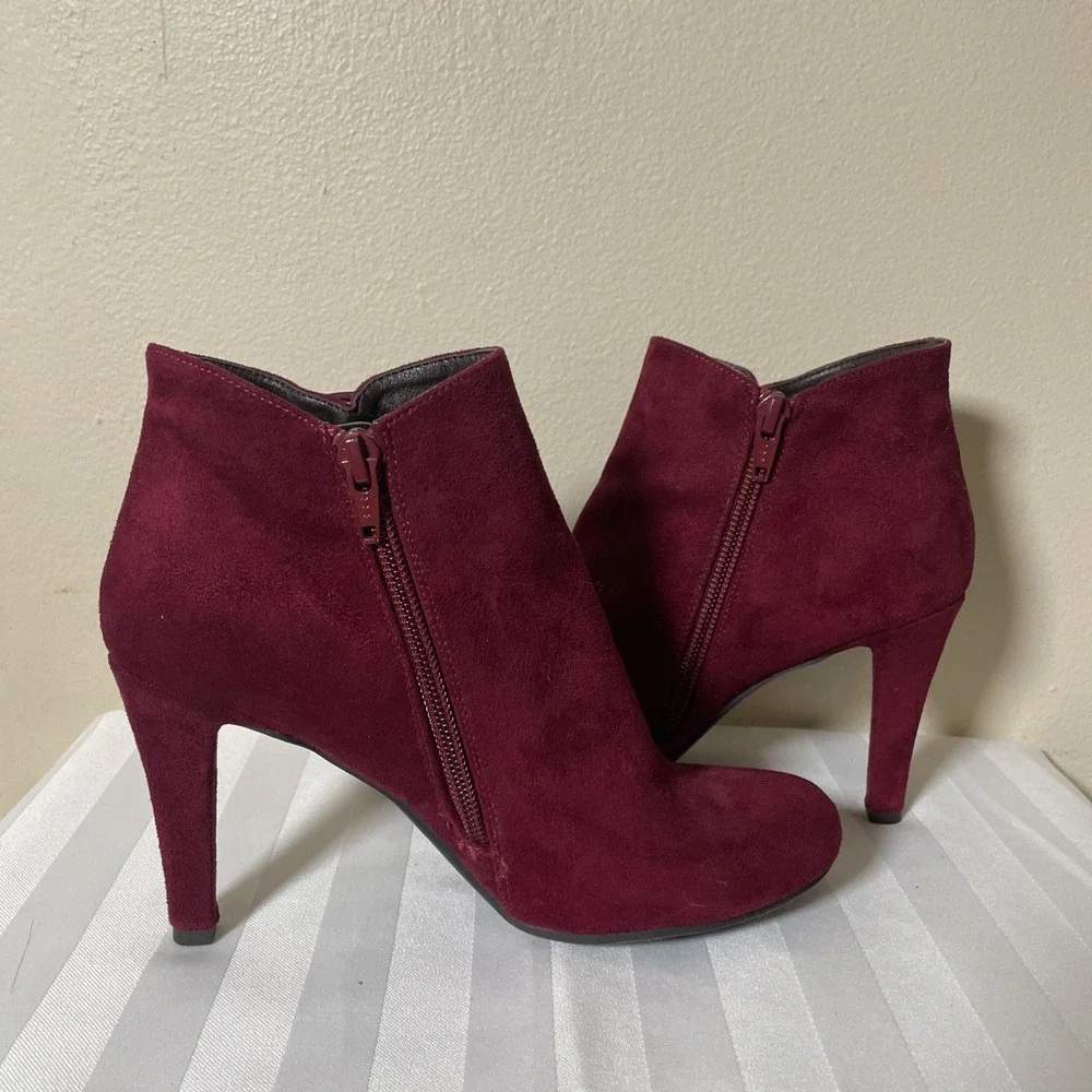 Rialto‎ Womens Cairo Fabric Closed Toe Ankle Fashion, Burgundy/Suedette Size 5 M
